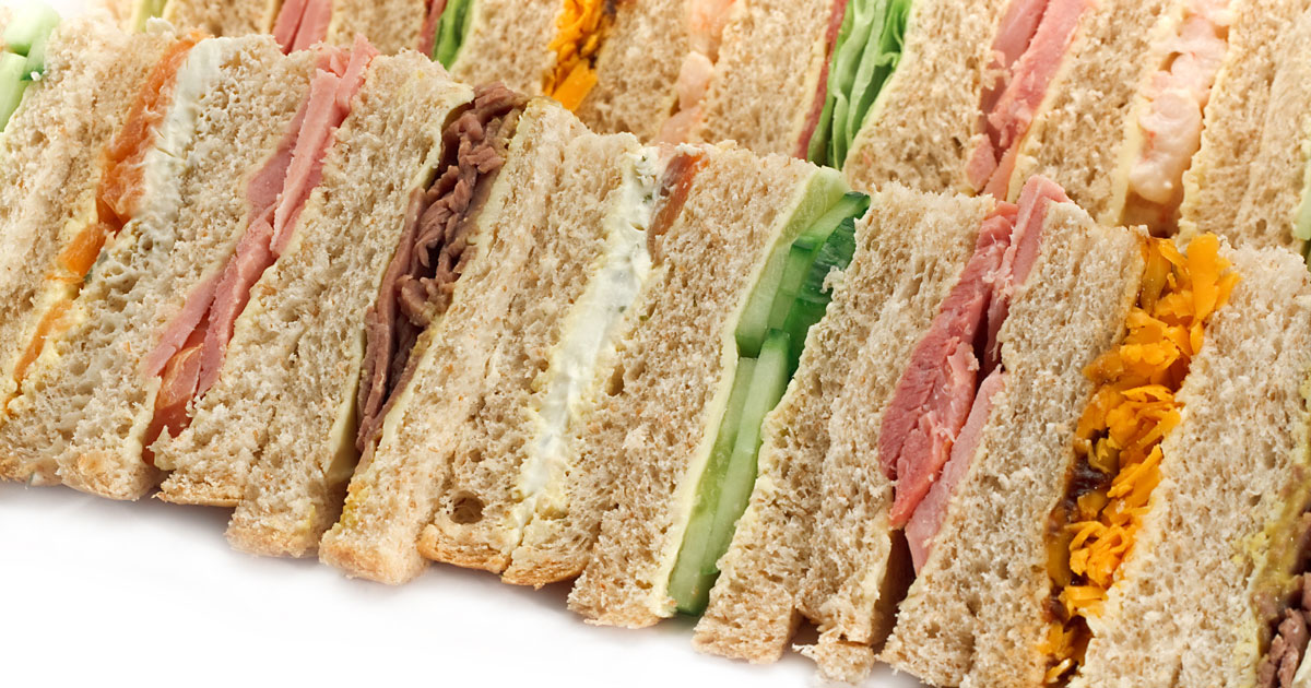 Triangle cut sandwiches